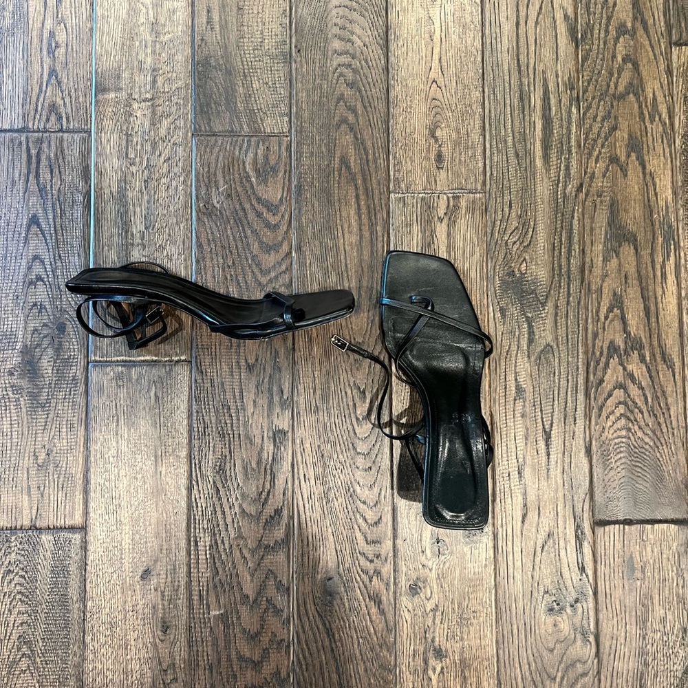 Zara Black Strappy Heels